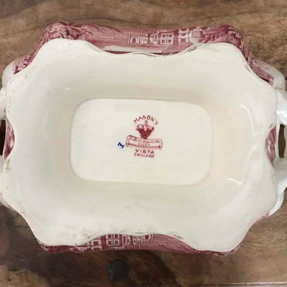 Mason's Vista Pink Ironstone Soup Tureen Set - Picture 11 of 12